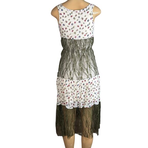 A'reve Sleeveless Midi Dress Floral Green Lace Size Medium - Picture 6 of 10